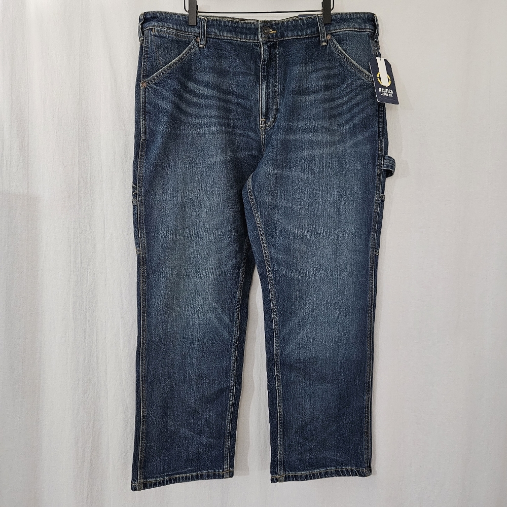 Nautica Jeans Co. Original Relaxed Stretch  Denim Jean in Dark Blue Size 38X30